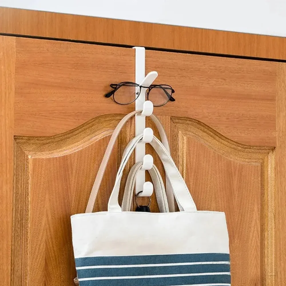 Bedroom Door Hanger Clothes Hanging Rack Over The Door Plastic Home Storage Organization Hooks, Purse Holder For Bags Rails - Image 3