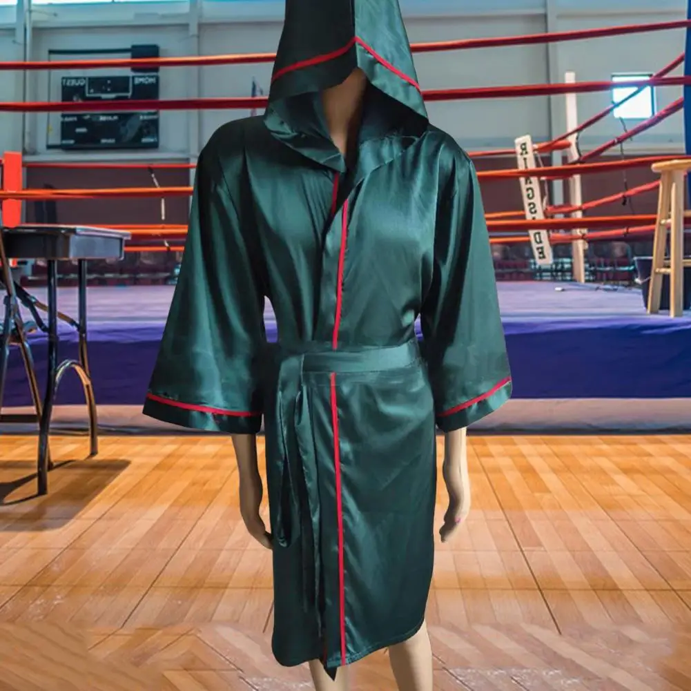 Solid Color Hooded Boxing Robe Men Women Boxer kickboxing Wrestle Martial Arts Jerseys Boxing Robe with Belt