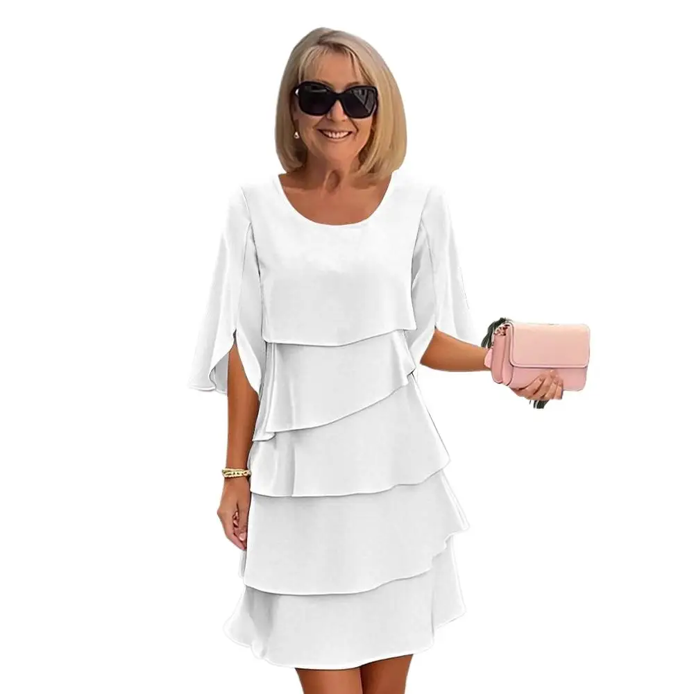 Women Flowy Tiered Layered Party Wedding Dress