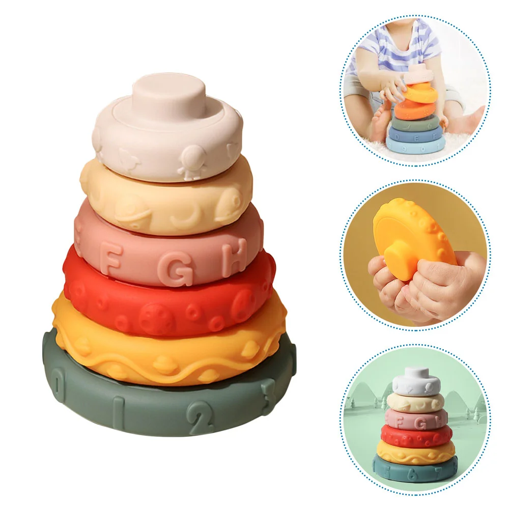 

Игрушки для маленьких девочек, детские развивающие радужные кольца, мягкая резиновая детская игрушка для когнитивных игр, Пластиковые Детские Прорезыватели для зубов