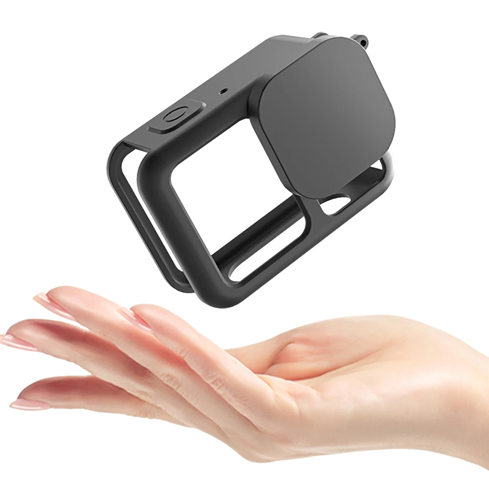 Silicone Case with Lens Cover & Lanyard Protective Housing Anti-Scratch Camera Protector Cover Case for Go Pro 13 Camera