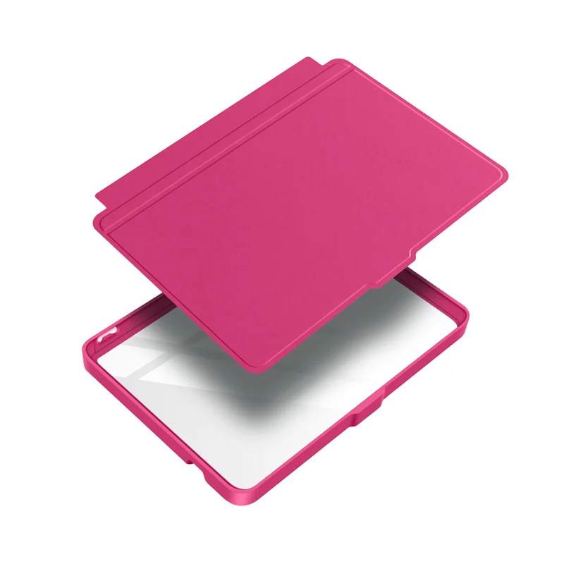 Detachable Acrylic Clear Back Case with PU Leather Smart Sleep Cover