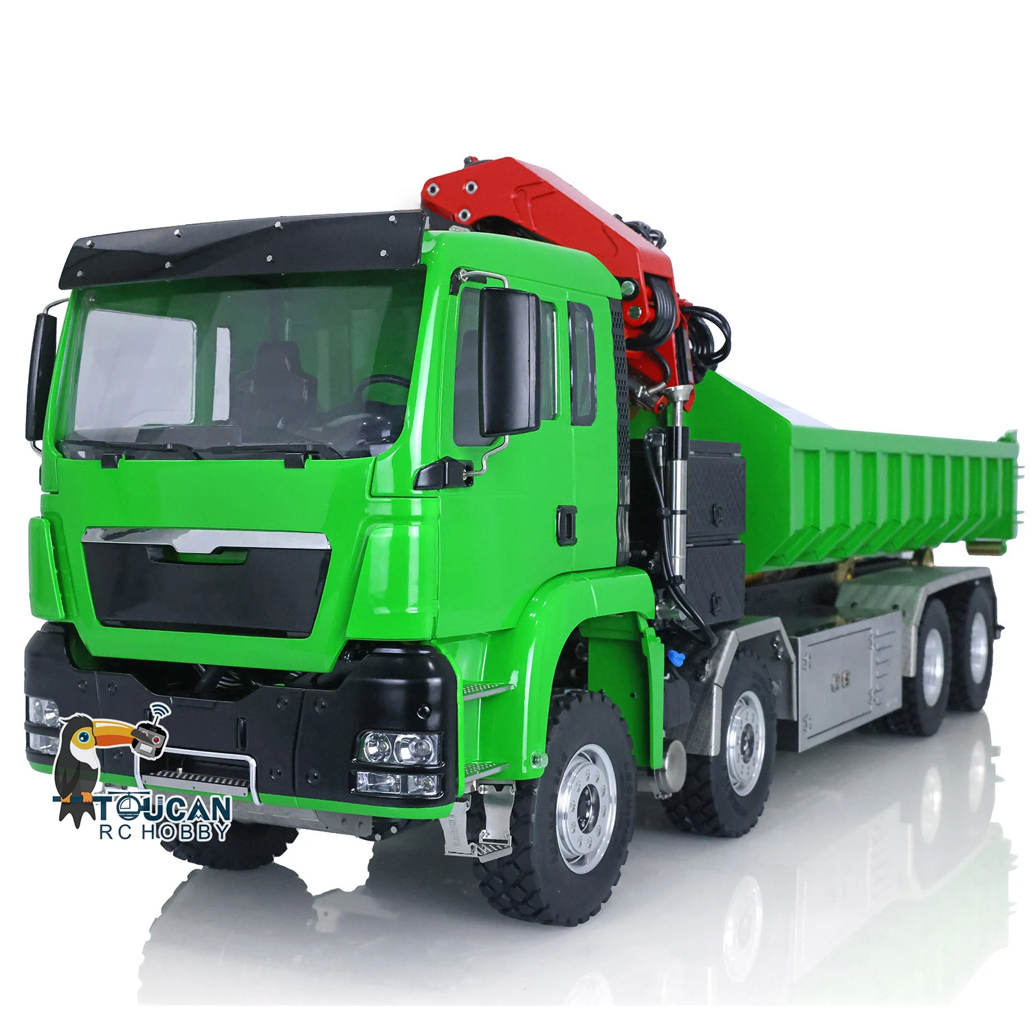1/14 LESU RC Dumper Car 8*8 Roll On/Off Hydraulic Crane Tipper Truck Reversing Valve Painted Assembled Electric Toys THZH1310 2