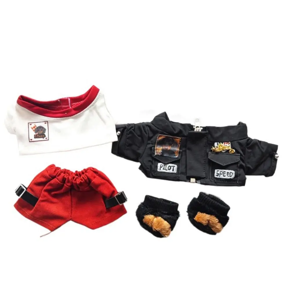 Du Bing Cotton Doll Clothes Street Style Hippop Plush Doll Clothes Cool Check No Attribute Doll Clothes 20cm Cotton Doll