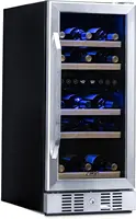 29 Bottle Dual Temperature Zone Wine Fridge, Quiet Operation Wine Cooler with Beech Wood Shelves 1