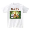 Family Outfits Mommy and Daughter Matching Clothes Zoo Animal Cartoon Family Party Shirt Set Children Toddler Shirts Mom Clothes 2