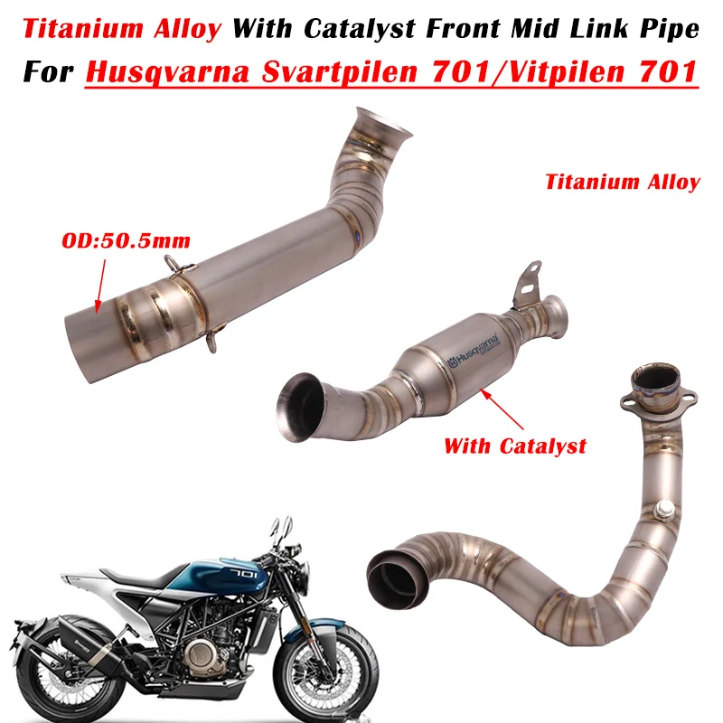 

For Husqvarna Svartpilen Vitpilen 701 Motorcycle Exhaust Escape System Modified Muffler Front With Catalyst Middle Link Pipe