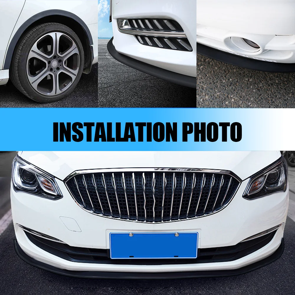 Durable Rubber Front Bumper Protector Strip - 2.5 Meters, Anti-Kick & Anti-Scratch Lip Decoration