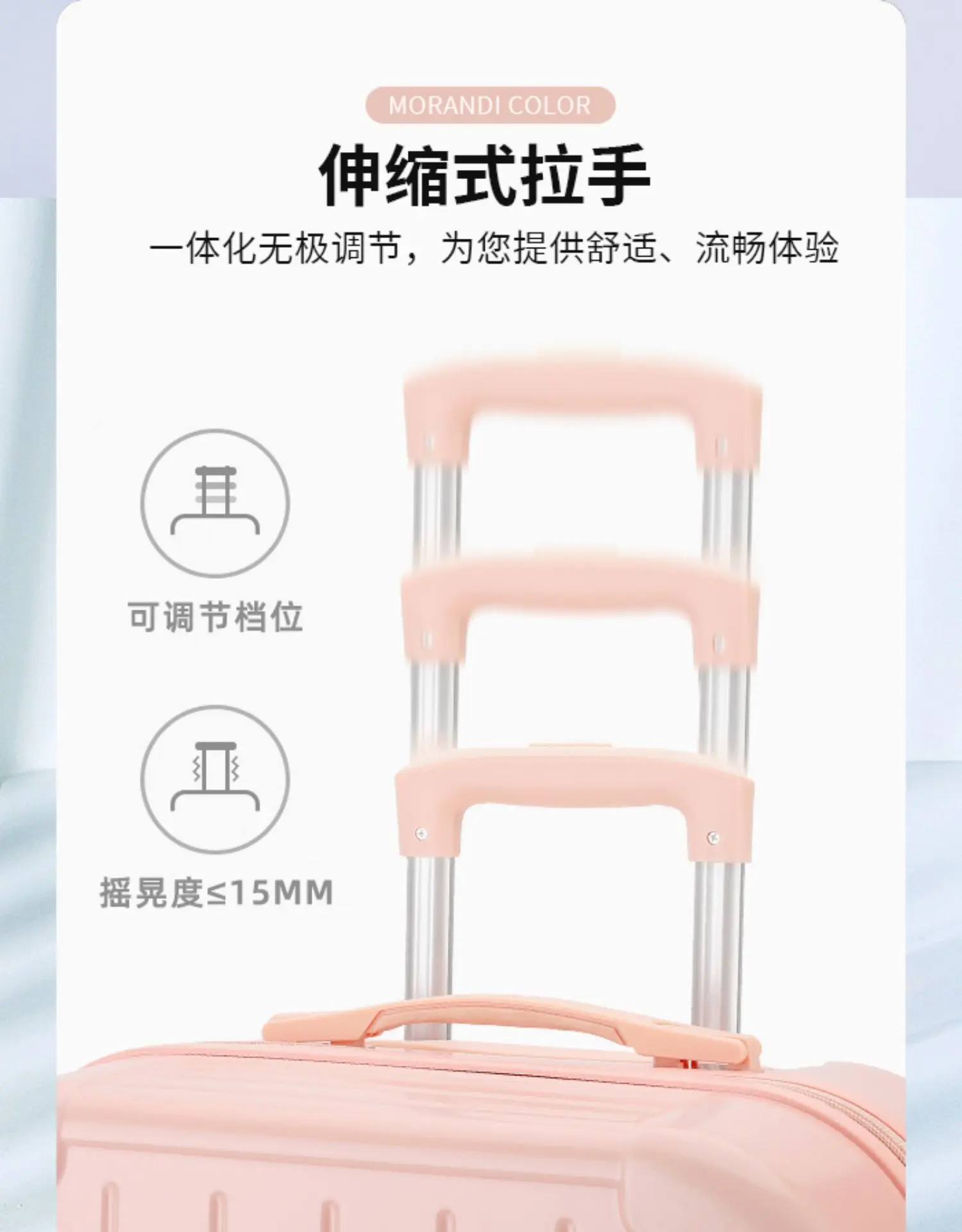 

Y0114 Front open luggage compartment with expandable women's small 20 inch boarding lightweight trolley suitcase