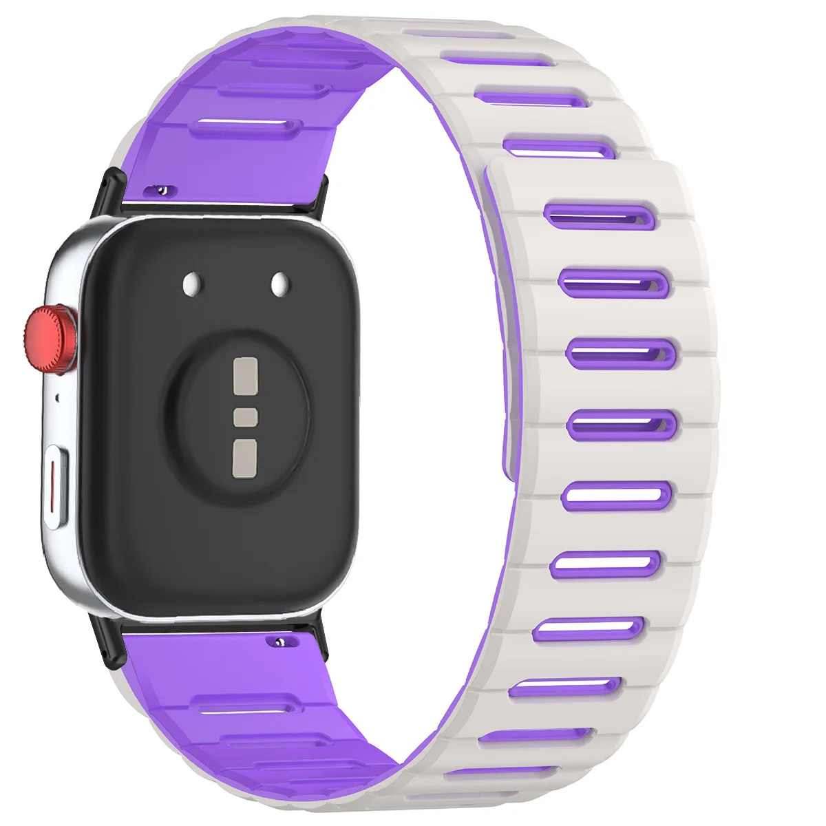 Two-Tone Silicone Magnetic Sport Strap - Soft, Breathable Bracelet