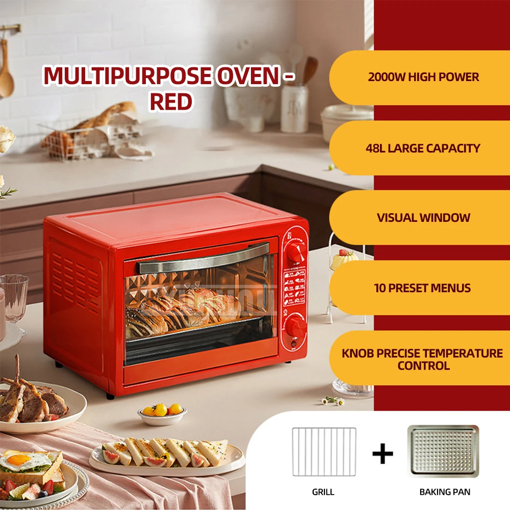 48L Commercial Large Oven Household Electric Oven Multi-Function Intelligent Large Capacity 6