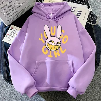 2025 Fashionable women's clothing Harajuku funny cute rabbit hoodie unisex cartoon vintage sweatshirt