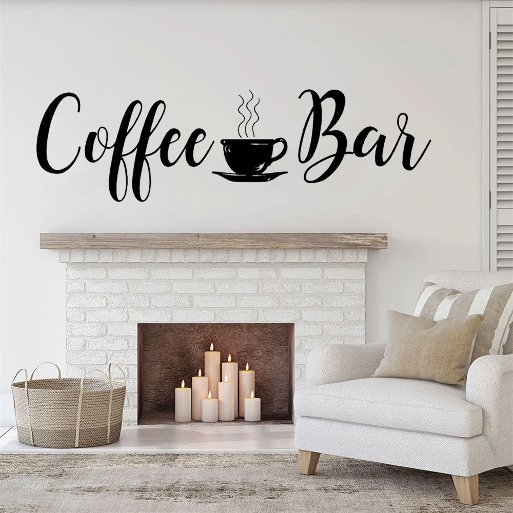 Coffee Bar Quotes Wall Decal Kitchen Home Wall Decor Vinyl Sticker Vinyl Design Coffee Bar Mural Wallpaper