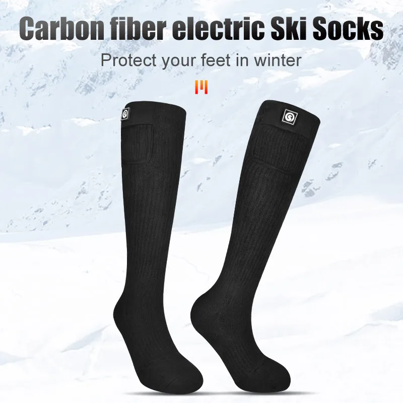 Chaussettes chauffantes électriques, avec batterie Rechargeable, pour  l'hiver, pour homme et femme, pour l'extérieur, pour moto, ski, pêche -  AliExpress
