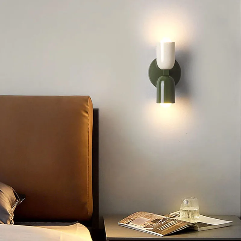 Nordic LED Wall Lamp Modern Macaron Decorative Sconces For Bedroom Bedside Study Living Rooms TV Backdrop