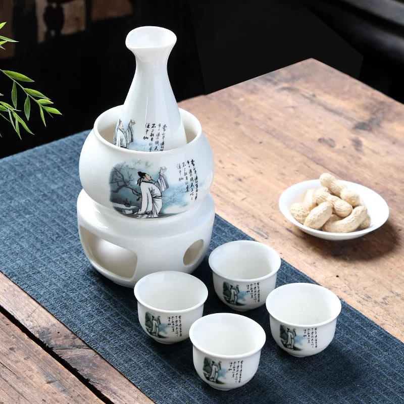 Ceramic Sake Set Ceramic Sake Set Cups With Warmer Keep Sake Storage Gift Box Traditional Porcelain Pottery Hot Saki Drink