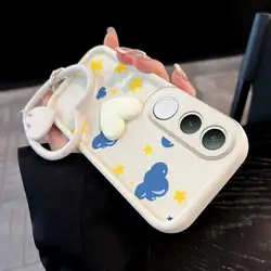 Yellow Star Phone Case Set with Lanyard & Craft Embellishments (3 - Piece) for Vivo Y400 Pro (WHITE)