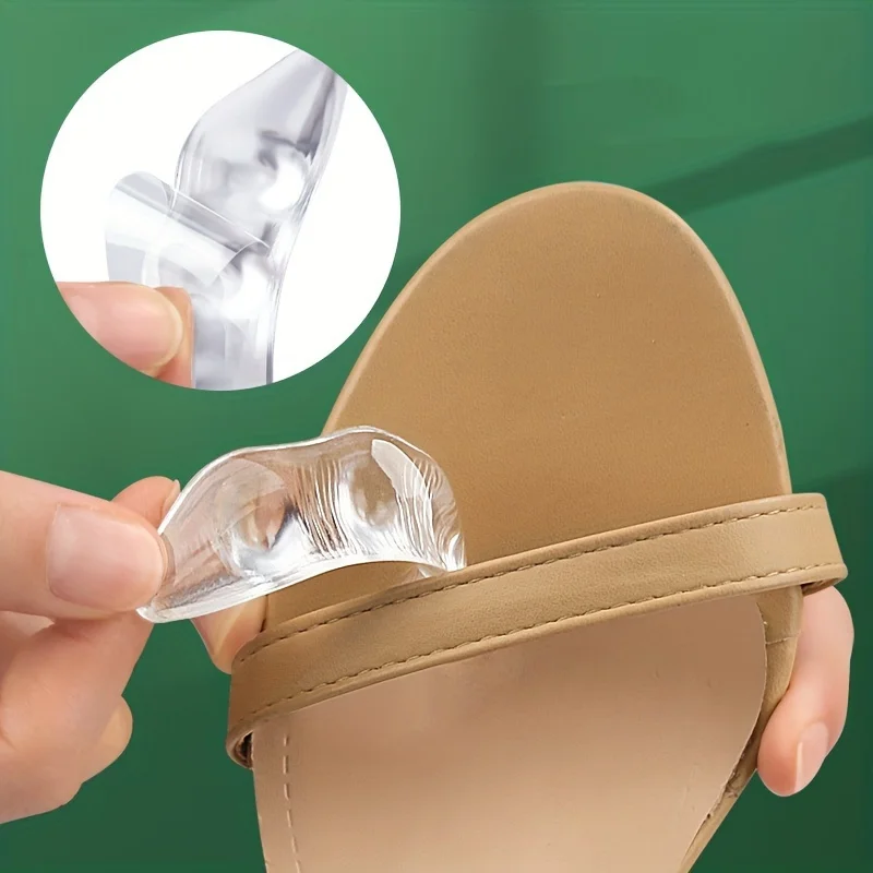 2 Pairs Silicone Forefoot Pads for Women, Non-Slip Insoles Stickers for High Heels and Anti-Flip Sandals, Self-Adhesive Unscente