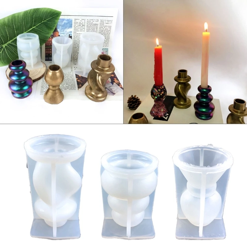 

3 стиля Diy кристаллическая форма для клея, круглое зеркало, подсвечник, форма для хранения стола