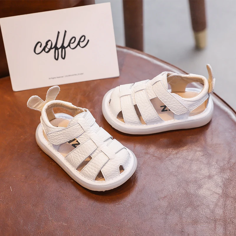 Baby Girls Boys Sandals 2022 Summer Infant Anti-collision Toddler Shoes Genuine Leather Soft Bottom Kids Children Beach Sandals leather girl in boots