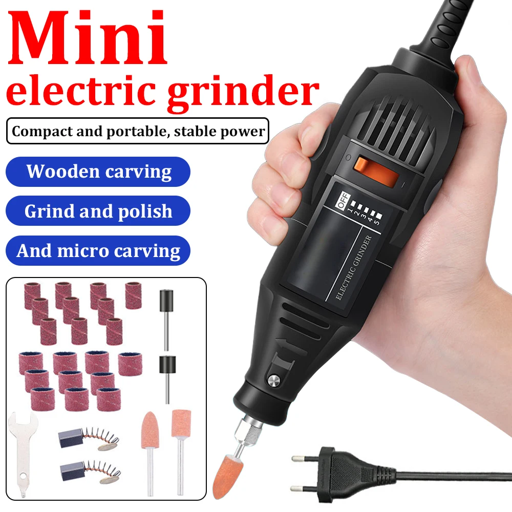 180W Power Electric Mini Drill Grinding Tool Set Rotary Drill Grinder Versatile Cutting Polishing Sanding Machine Bits Tools Kit mini sander grinder