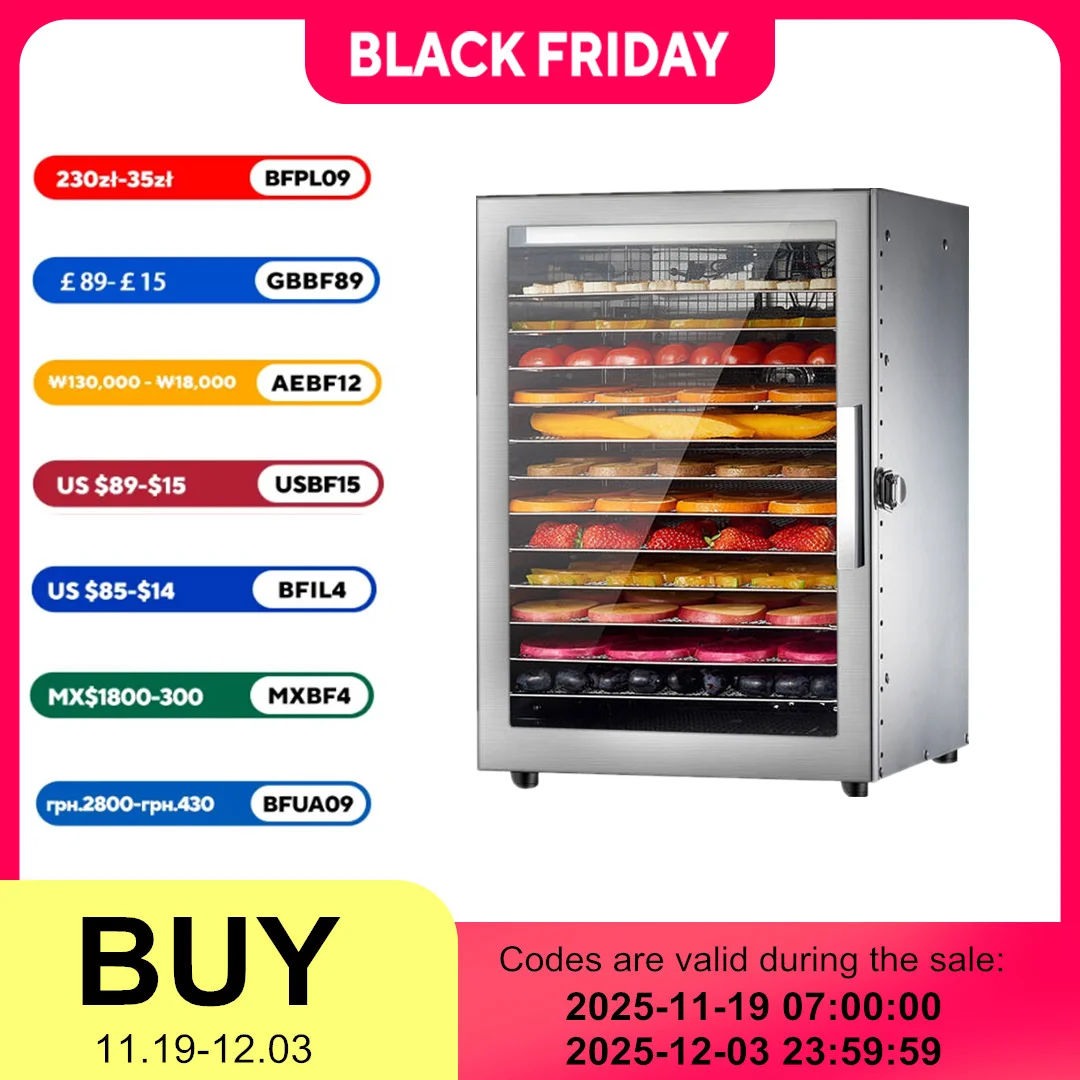 220V 110V ผลไม้แห้งเครื่องอาหาร Dehydration เครื่องเป่าผลไม้เครื่องเป่า Commercial อาหารสแตนเลสเครื่องเป่าผักแห้งสัตว์เลี้ยงขนมขบเคี้ยว 1