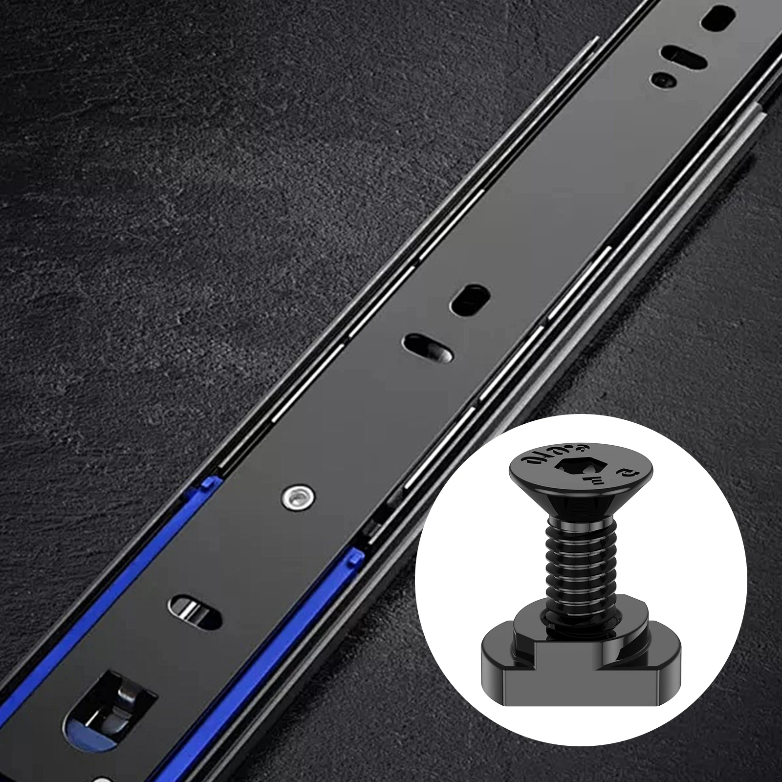 40PCS/Set M4 T-Nut Metric Camming Screw Replacement Sets Compatible with Standard Rail Systems with 4 Allen Wrench for M-LOK