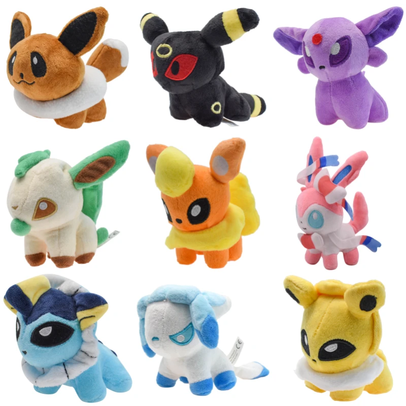 Kawaii Pokemon Eevee Umbreon Espeon Leafeon Sylvion Peluche Cute Anime Glaceon Jolteon Vaporeon Peluche Ripiene Bambole Regali