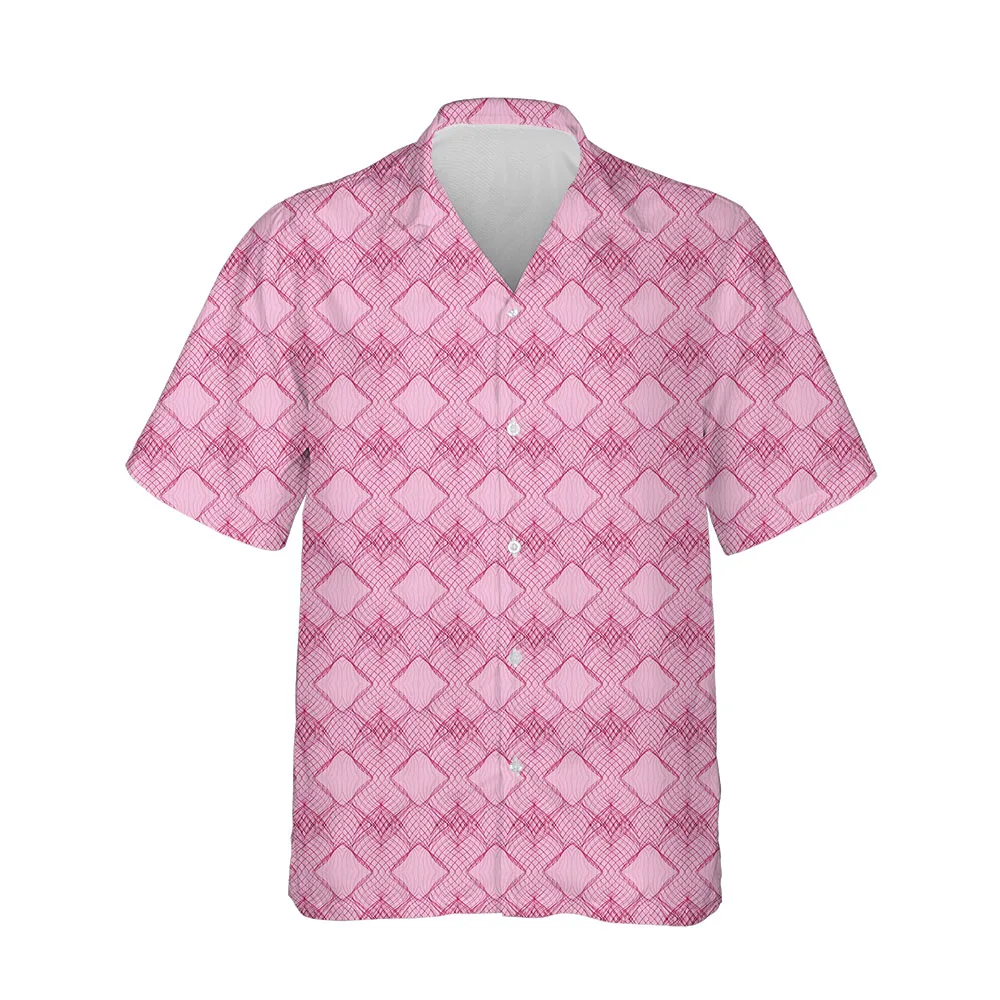 Jumeast New 3D Men's Clothing Summer Plaid Shirts For Men Casual Mens Hawaiian Shirt Short Sleeve Oversized Breathable Blouses