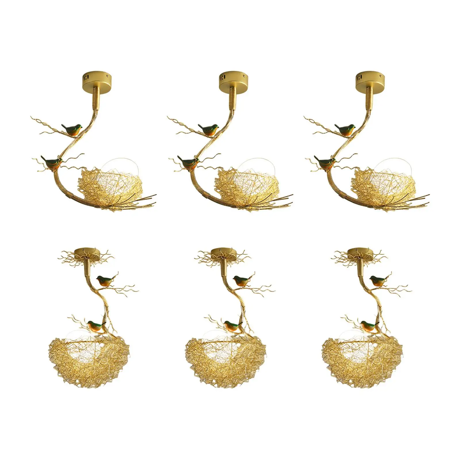 

Woven Nest Chandelier Art Decor Decoration Ceiling Light Hanging Lamp LED Pendant Light for Club Farmhouse Cafe Bar