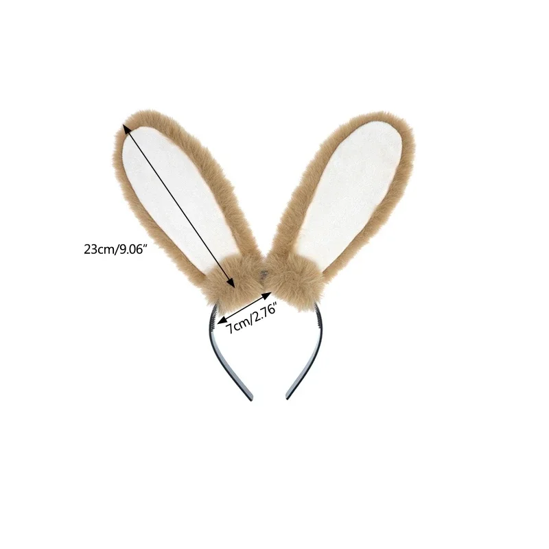 Funny Upright or Lop-ear Plush Bunny Ear Hair Hoops for Women Girl Headband Cosplay Costume Accessories Party Headgear for Christmas hair accessories hair bands hair band cosplay accessories cosplay headpiece