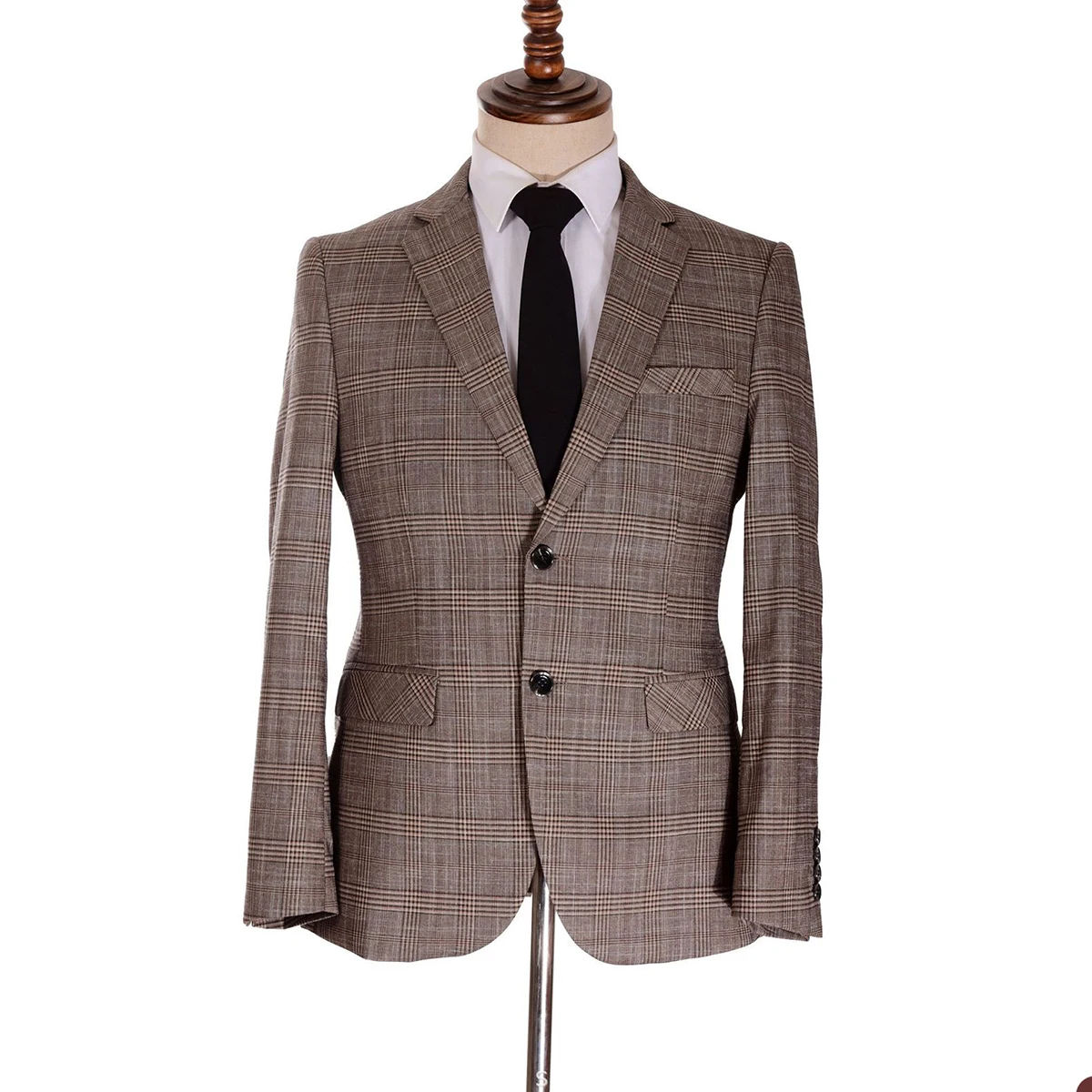 Plaid New Men Suit Tailor-Made 2 Pieces Blazer Pants Single Breasted Fashion Business Peaked Lapel Wedding Groom Prom Tailored