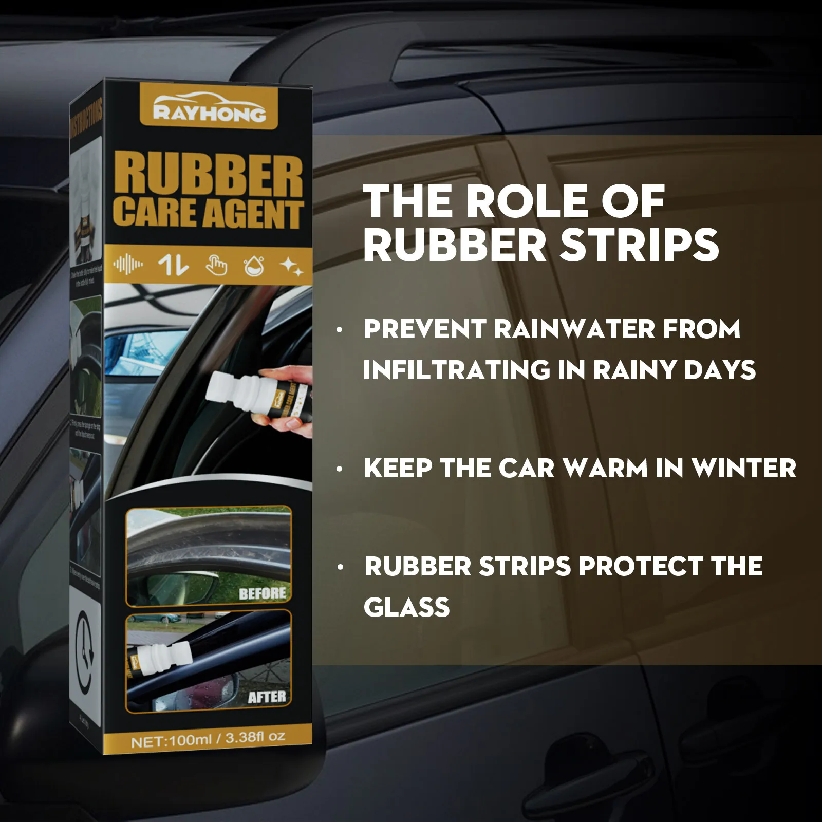 Car Rubber Care Agent Polishing Dirt Removal Protective