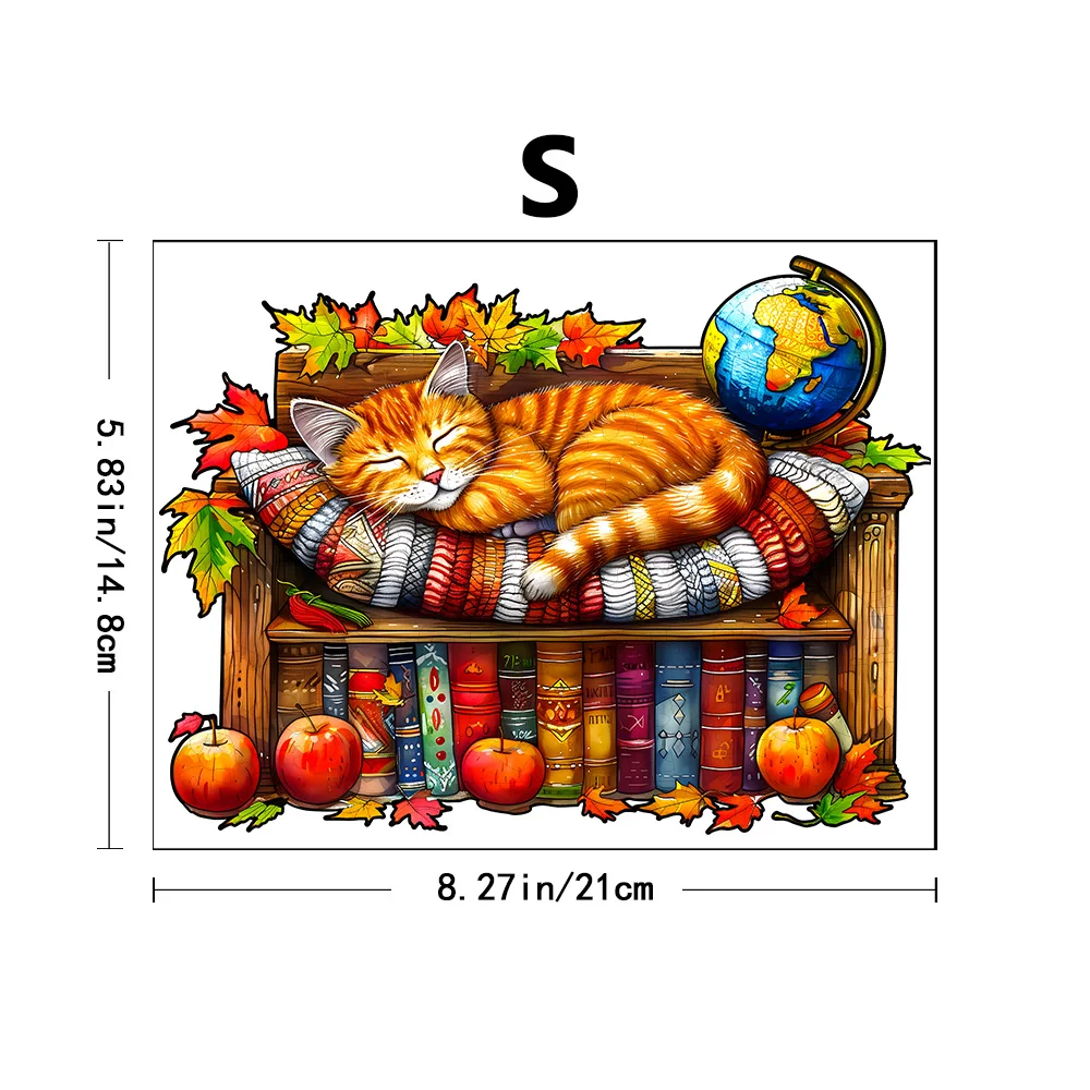 Wooden Puzzle for Adults, Cat Wooden Jigsaw Puzzles for Adults, Unique Animal Shape Wood Cut Puzzles for Family Friend Puzzle 5