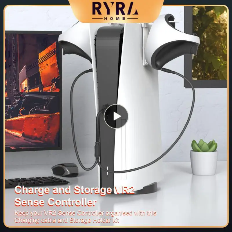 Supporto Per Casco E Maniglia Stazione Di Montaggio Per Accessori Per Cavi Per Vetro Vr2 Per Ps5-Vr2 Per Ps5/Ps Per Ps5/Ps Vr2 Supporto Vr Bianco 2 In