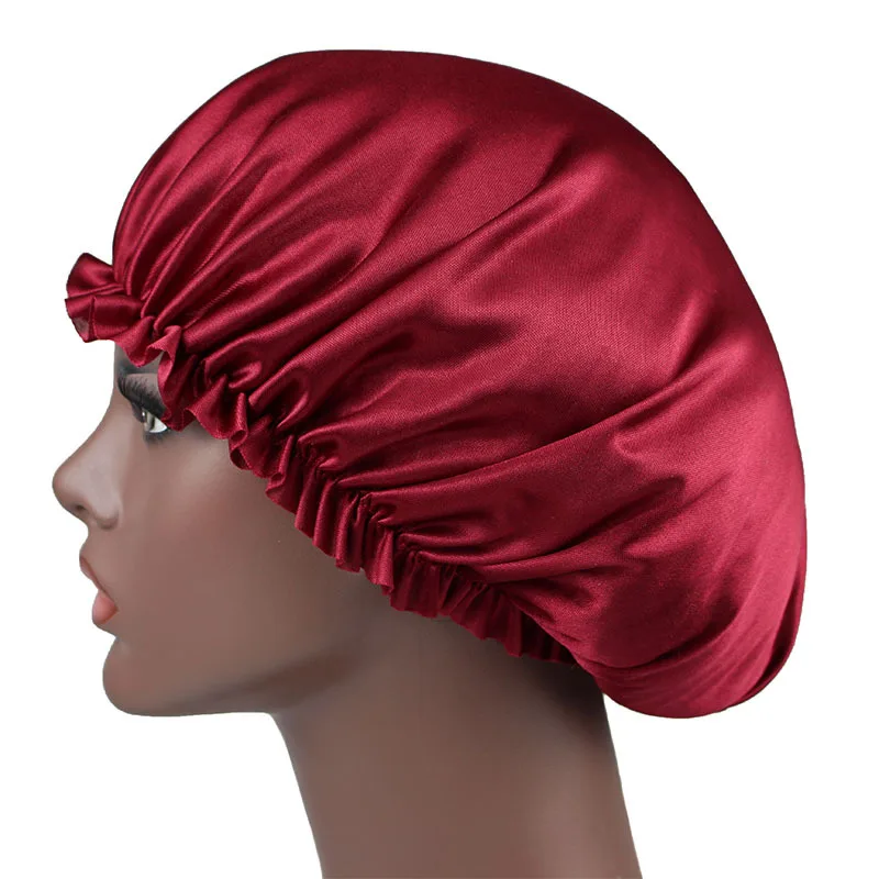 1 Piece Satin Hair Caps Double Layer Adjust Sleep Night Cap Head