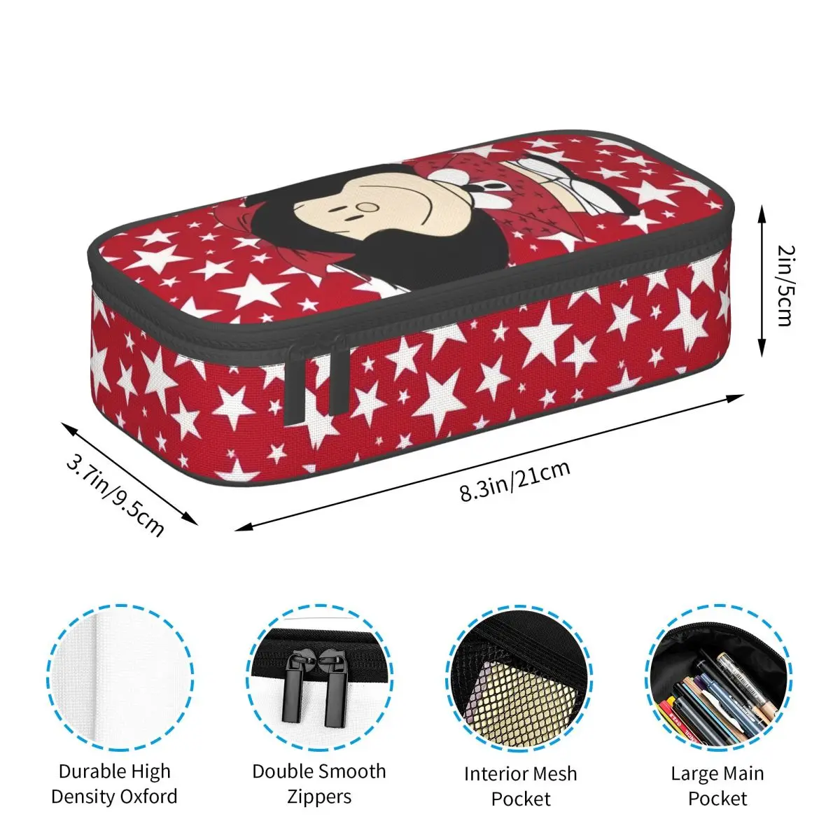 Mafalda Kawaii Vintage Quino Comic Cartoon Mang Anime Pencil Cases Large Capacity Pencil Bag Pouch Students Stationery