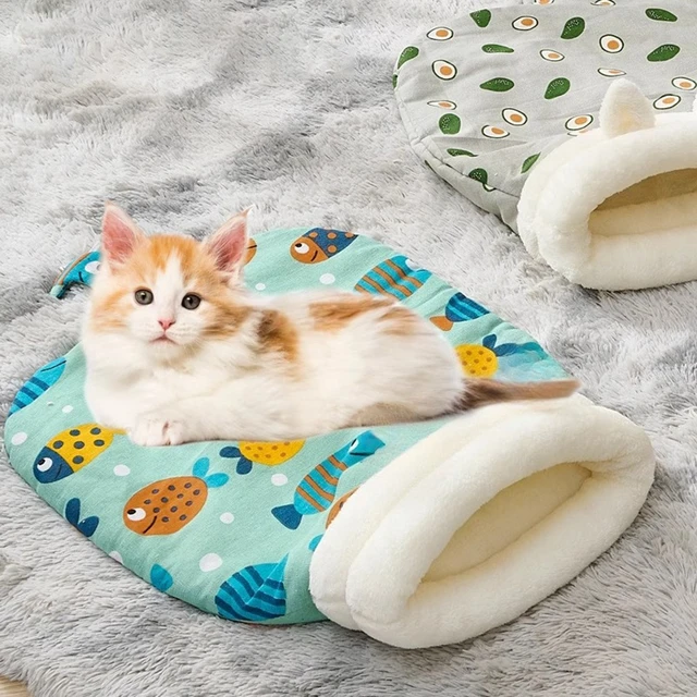 Cat Sleeping Bag Winter Soft Fluffy Thickened Pet Pocket Nest Bed Kitten Puppy Comfortable Warm Nest for Small Medium Dogs Cats 3