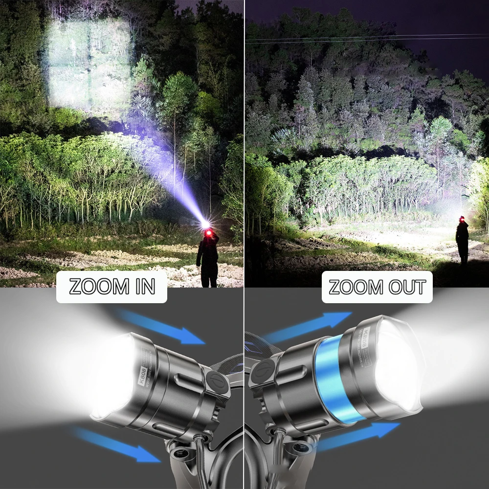 Super Bright LED Headlight with XHP90 Lamp Beads Waterproof
