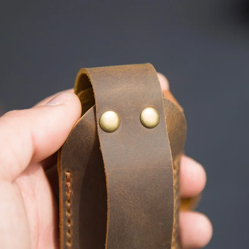Genuine Leather Scabbard for Army Knife Case, Cowhide Cover for 58mm, 85mm, 91mm, 111mm, Wigo Happest Knife Cover