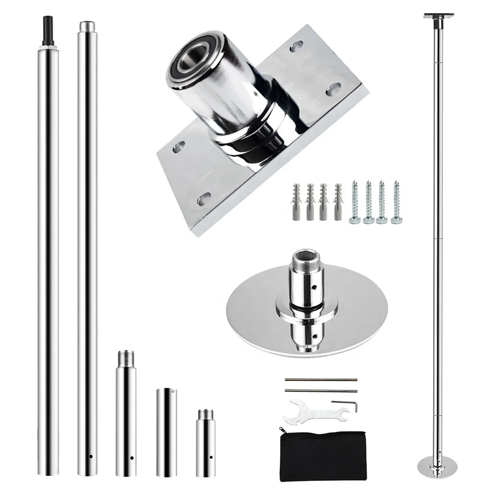 Topeakmart 45mm Portable Dancing Pole - Adjustable Height, Spinning/Static Modes, Holds 500lbs