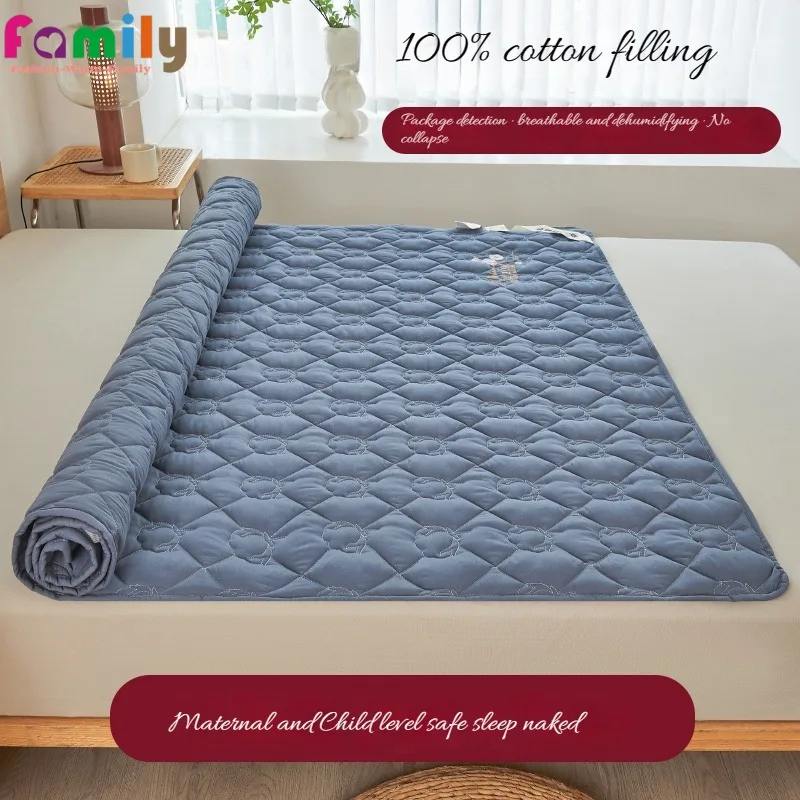 

Exquisite Embroidery Adults and Kids Mattress Topper "71x80" Foldable Floor Mat Home Dormitory Pad Cushion Twin King Queen Size