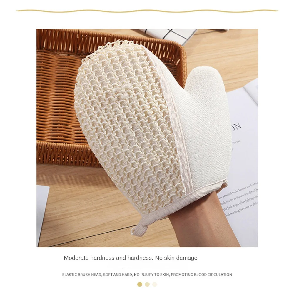 Bath Towel Gloves Dull Polish Fabric Comfortable Shower Scrub Exfoliator Double Sided Bath Gloves Double Sided Bath Gloves Tool 4