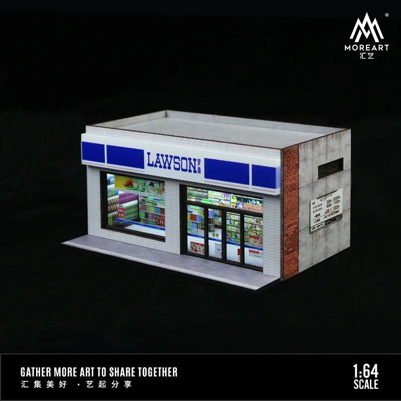 MoreArt 슈퍼마켓 거리 장면 디오라마 촬영 소품 미니어처 풍경, 1:64