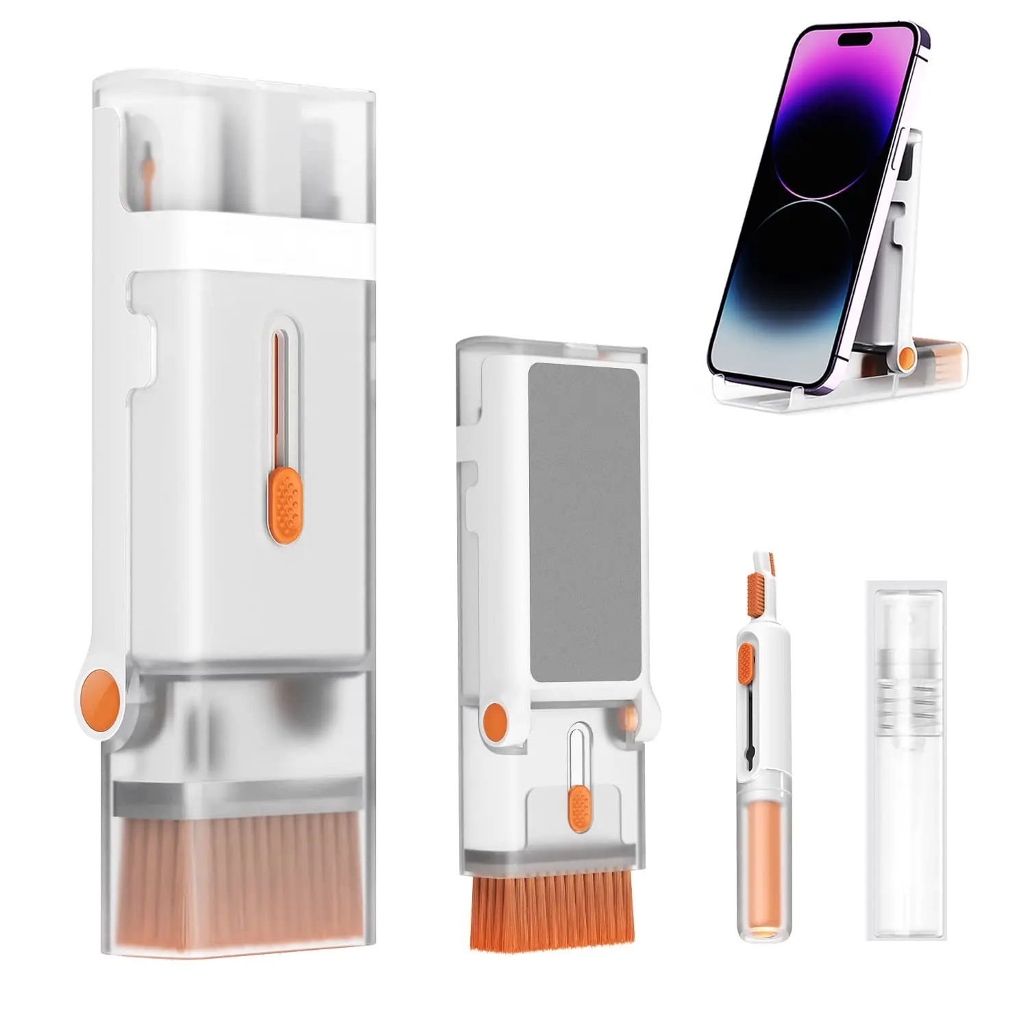 8 in 1 Keyboard Cleaning Brush Kit Phone Stand Earphone Cleaning Pen for Airpod 1 2 3 Cleaning Tool for Computer/MacBook/iPad 2