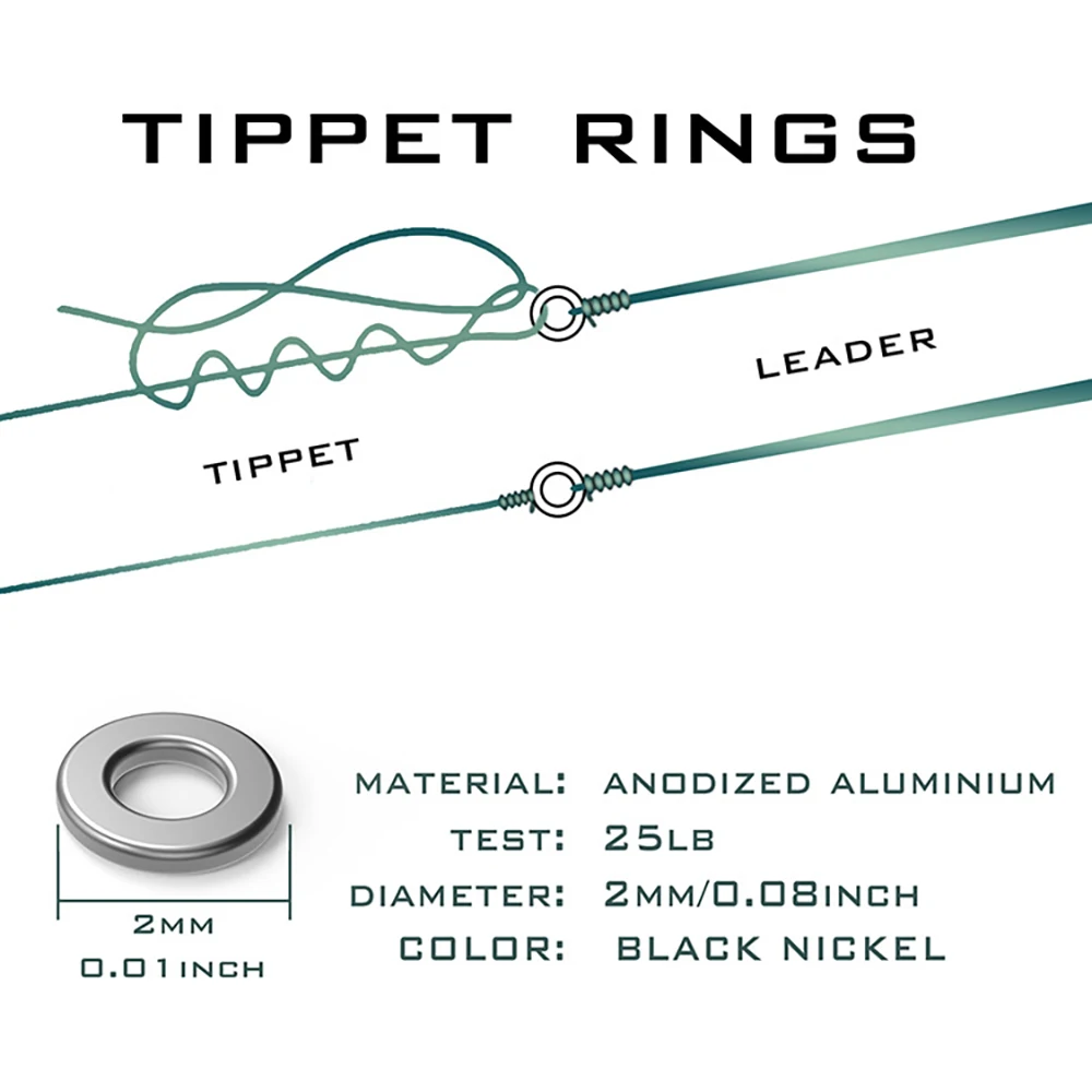 2/5/10 Set Tippet Ring O-Ring Fly Fishing Line Tippet Leaders Ring For  Fishing Lure Connector Ring 2mm Fishing Tackle Accessorie