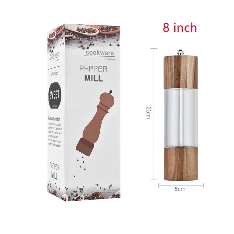 1pcs Pepper Grinder Transparent Salt and Pepper Mill Salt Grinding Ceramic Core Multipurpose Cruet Kitchen Tools
