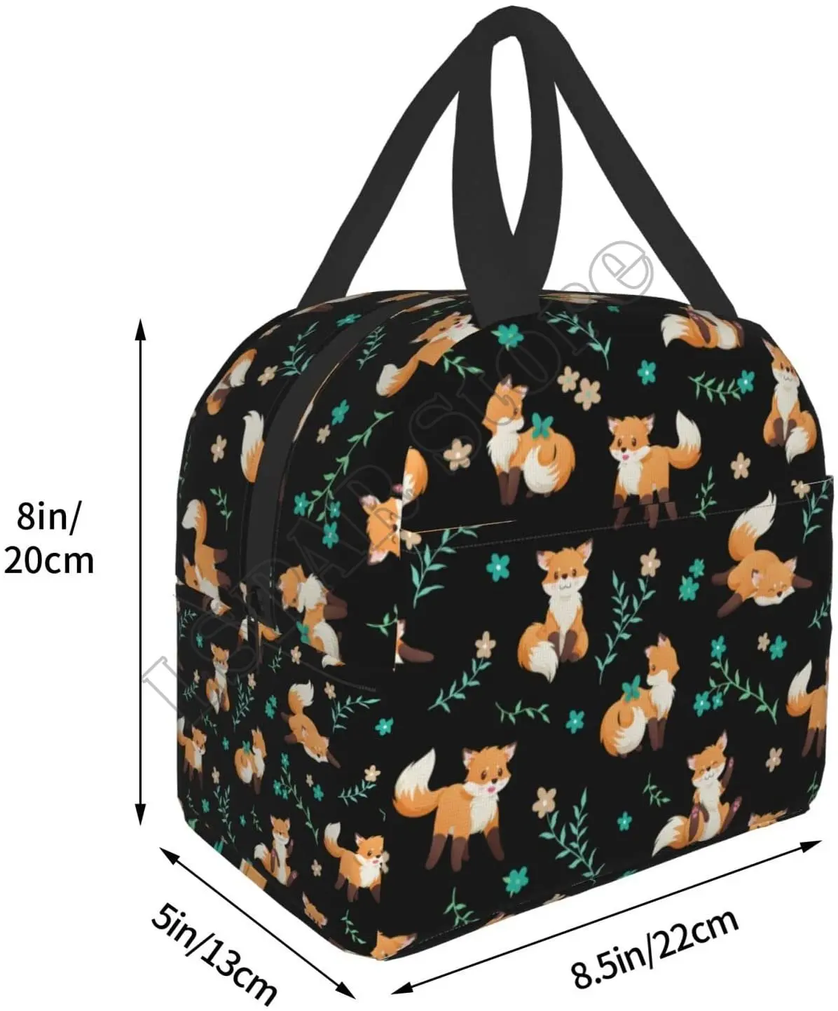 Fox Lunch Bag For Women Men Insulated Lunch Box Washable Container Cooler Tote Bag Reusable Box For Office Work