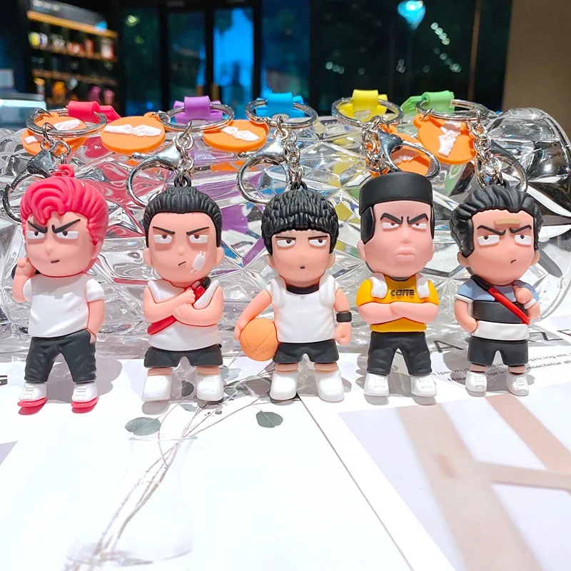 

Cartoon Anime SLAM DUNK Action Figures Keychains Key Chain Key Ring Kawaii Silicone Handbag Car Pendants Toys Birthday Gifts