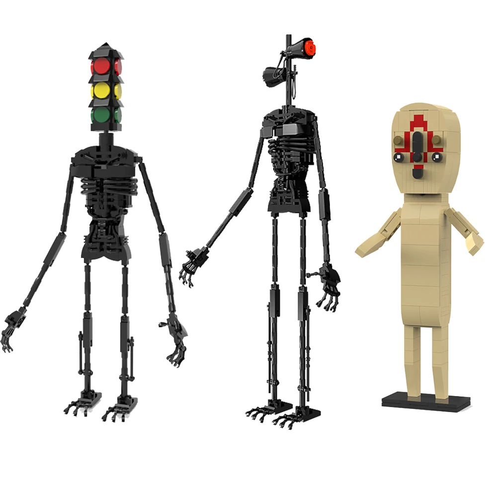 

MOC Horror Game Creatures SCP Monster Traffic Light Building Blocks Kit For Siren Head Terrorist Model Bricks Toys Children Gift